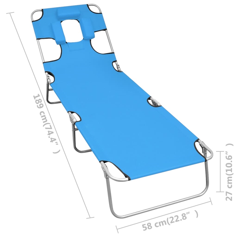 Afuera Living Folding Sun Lounger in Turquoise Blue