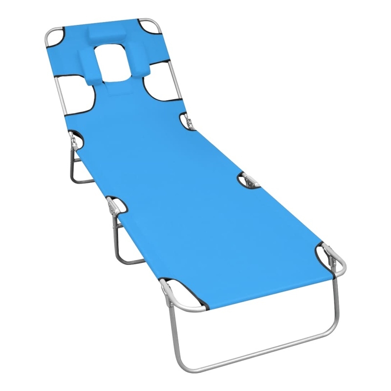 Afuera Living Folding Sun Lounger in Turquoise Blue