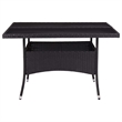 Afuera Living Poly Rattan Garden Table with Glass Top in Black