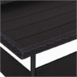 Afuera Living Poly Rattan Garden Table with Glass Top in Black