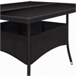 Afuera Living Poly Rattan Garden Table with Glass Top in Black