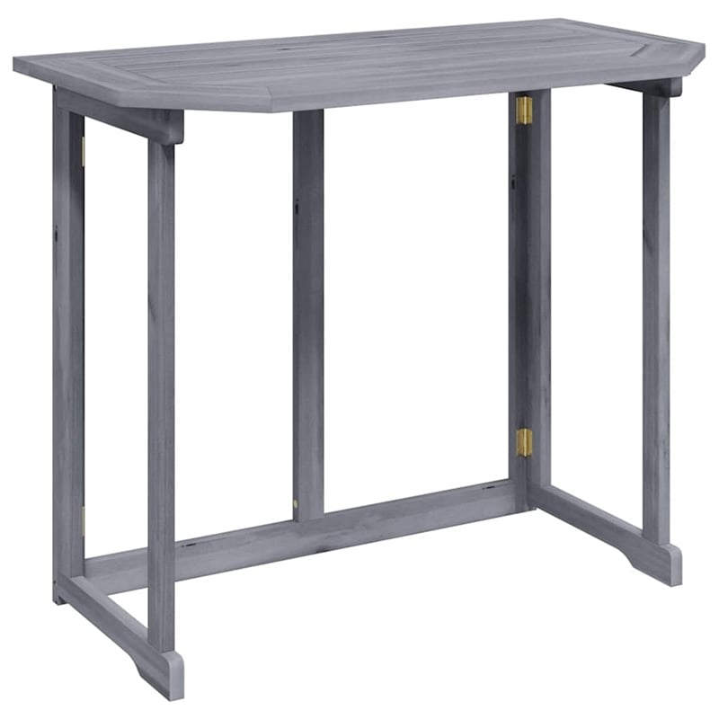 Afuera Living Folding Balcony Table in Solid Gray Acacia Wood