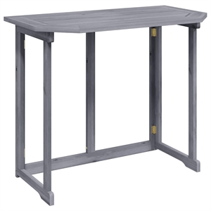 Afuera Living Folding Balcony Table in Solid Gray Acacia Wood