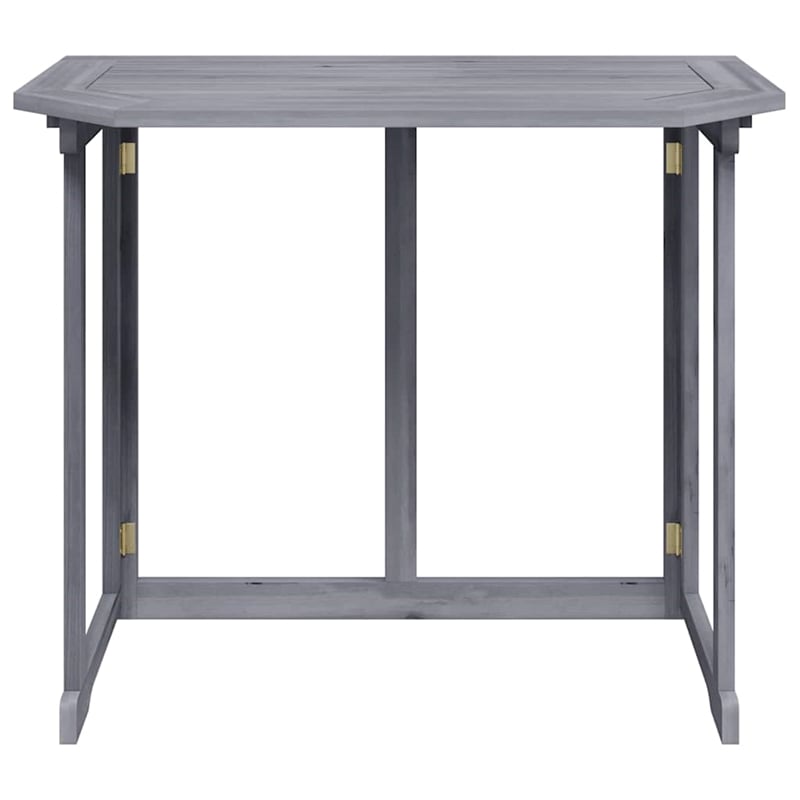 Afuera Living Folding Balcony Table in Solid Gray Acacia Wood