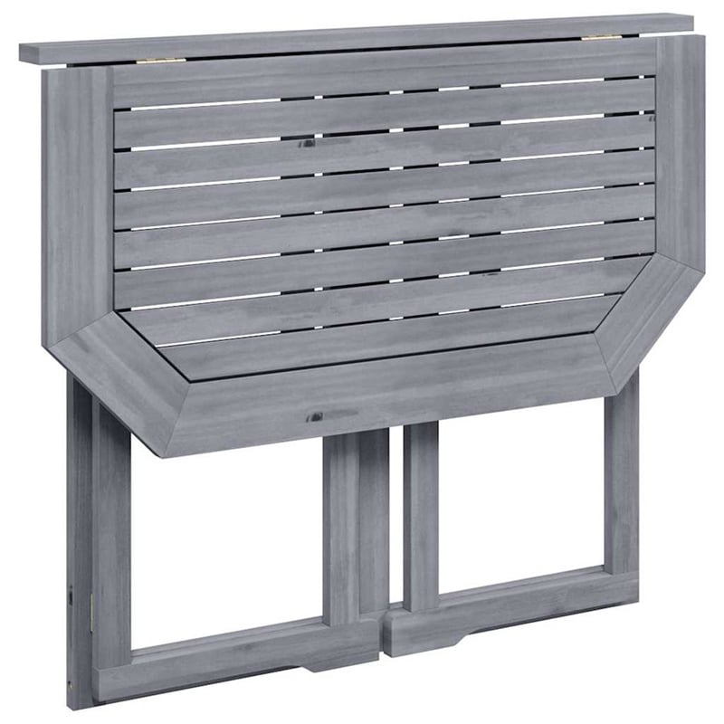 Afuera Living Folding Balcony Table in Solid Gray Acacia Wood