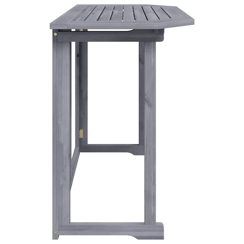 Afuera Living Folding Balcony Table in Solid Gray Acacia Wood
