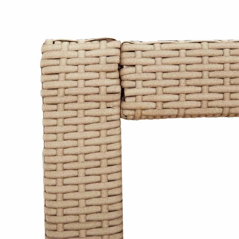 Afuera Living PE Rattan Garden Side Table with Acacia Wood Top in Gray/Brown