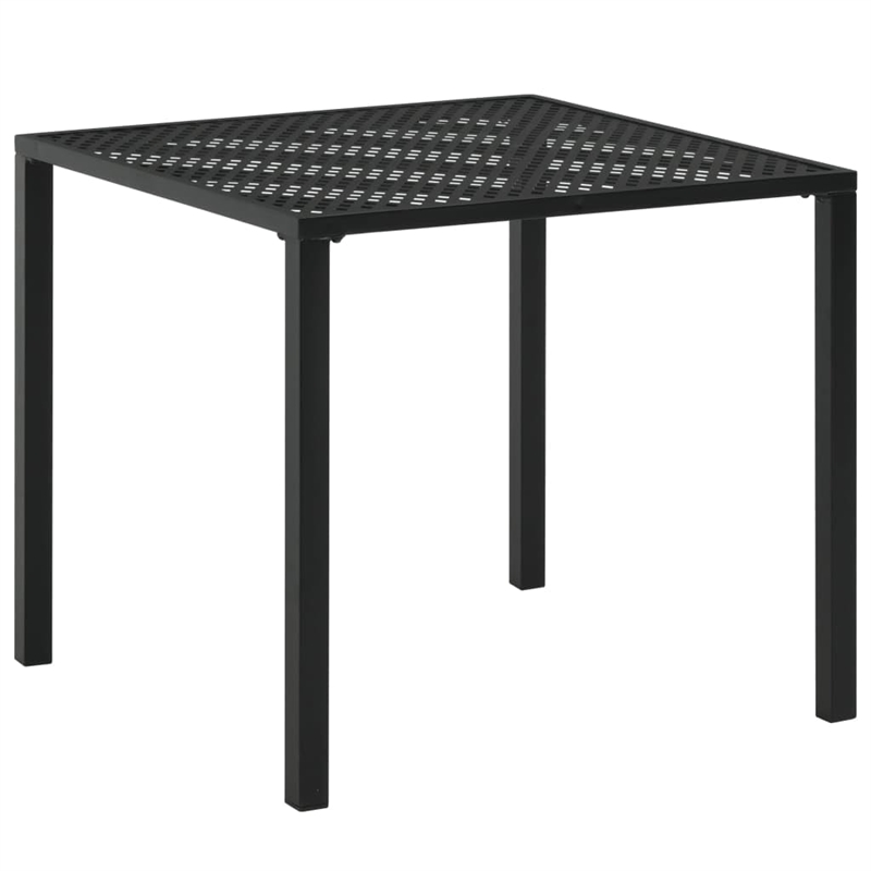 Afuera Living Powder Coated Steel Square Dining Table in Black