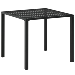 Afuera Living Powder Coated Steel Square Dining Table in Black
