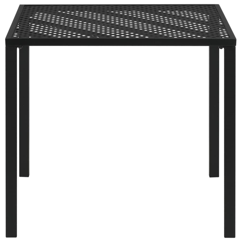 Afuera Living Powder Coated Steel Square Dining Table in Black