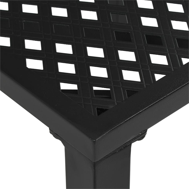 Afuera Living Powder Coated Steel Square Dining Table in Black