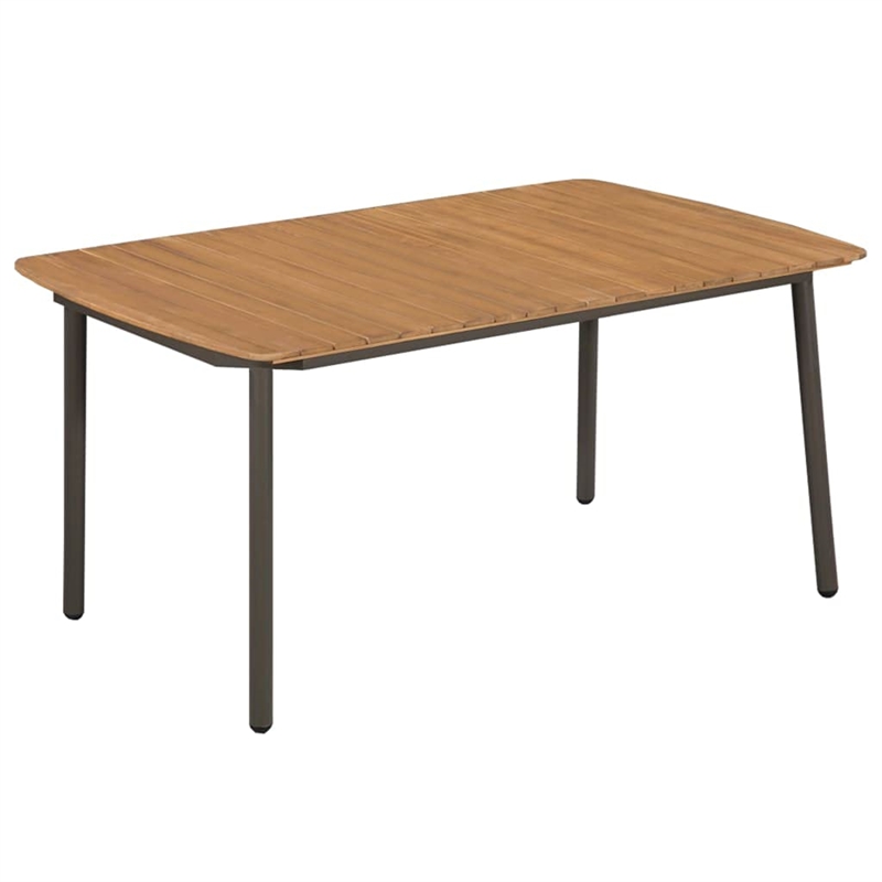 Afuera Living Solid Acacia Wood Garden Dining Table in Brown