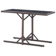 Afuera Living Poly Rattan Outdoor Dining Table with Glass Top in Brown