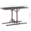 Afuera Living Poly Rattan Outdoor Dining Table with Glass Top in Brown