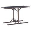 Afuera Living Poly Rattan Outdoor Dining Table with Glass Top in Brown