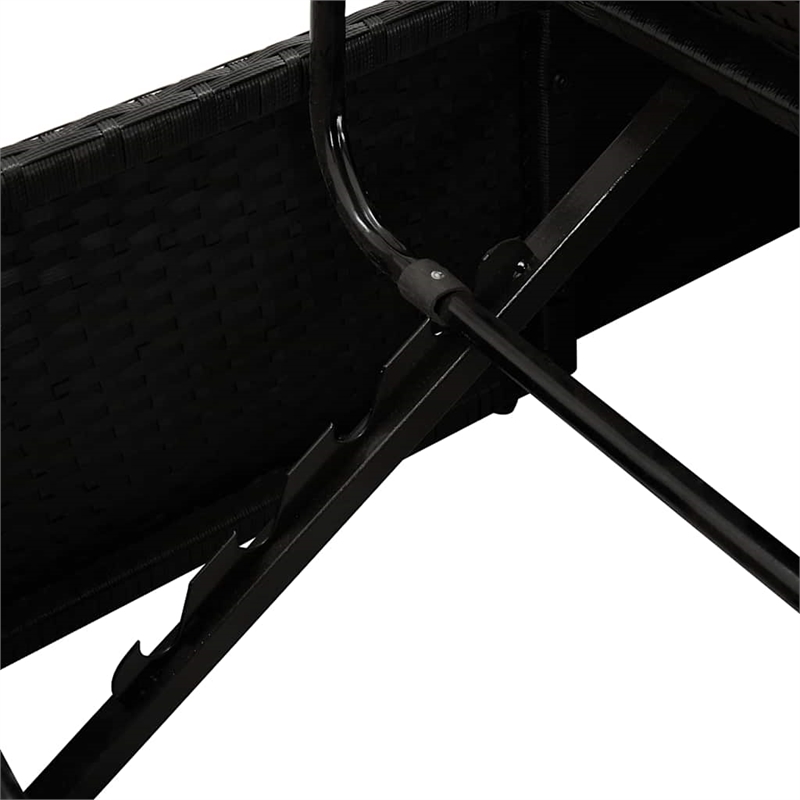 Afuera Living Adjustable Poly Rattan Sun Lounger in Black with Cushions