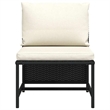 Afuera Living Modular PE Rattan Middle Sofa in Black with Cushions