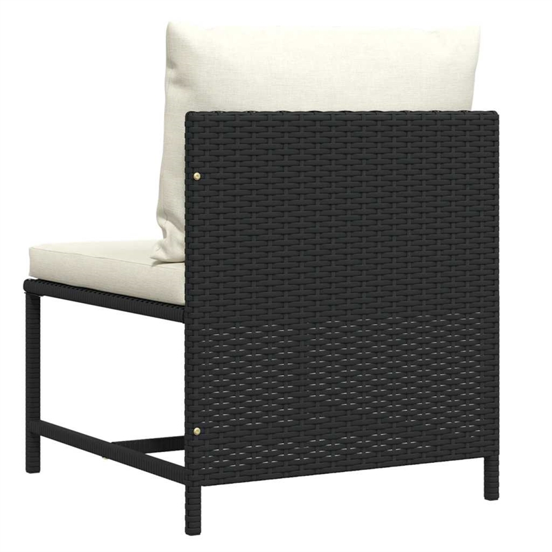 Afuera Living Modular PE Rattan Middle Sofa in Black with Cushions