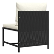 Afuera Living Modular PE Rattan Middle Sofa in Black with Cushions
