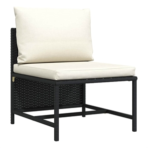 Afuera Living Modular PE Rattan Middle Sofa in Black with Cushions