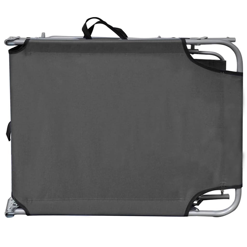 Afuera Living Folding Metal Sun Lounger in Gray with Adjustable Backrest