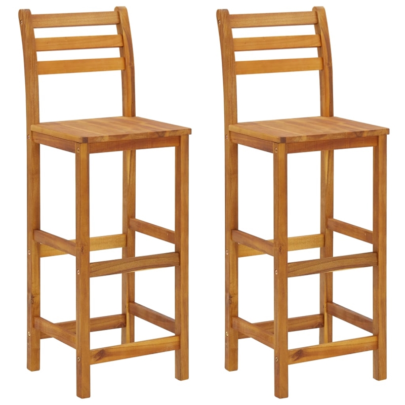 Afuera Living 3 Piece Bar Set in Solid Acacia Wood with Brown Finish