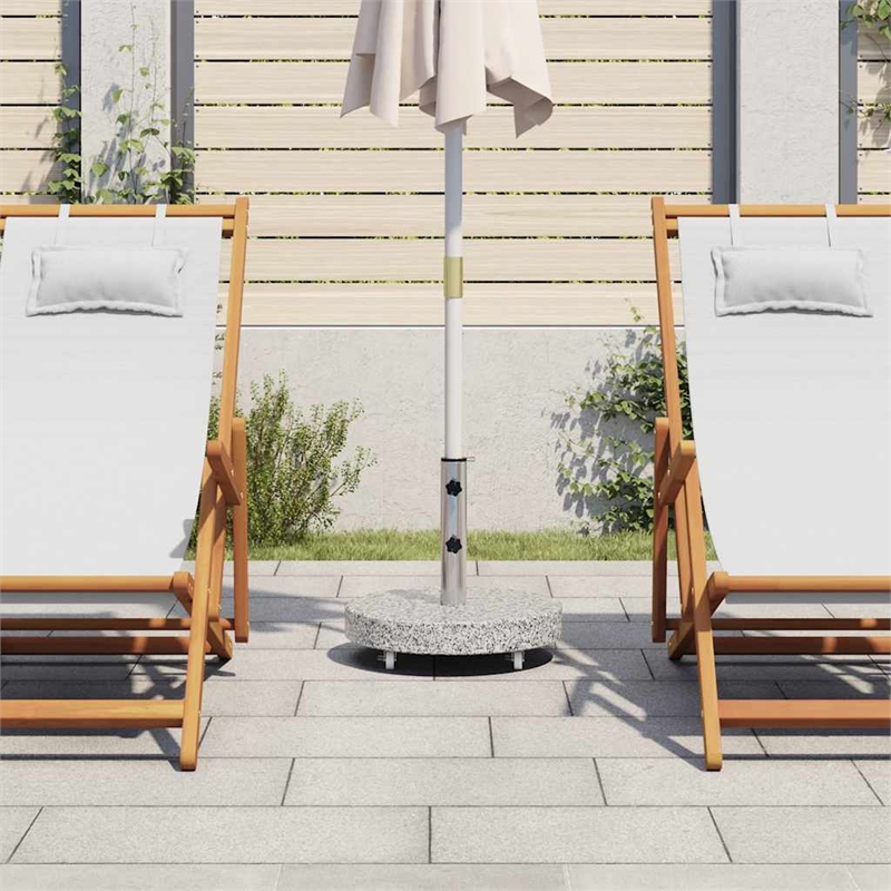 Afuera Living Medium Parasol Base in Gray Granite with Wheels