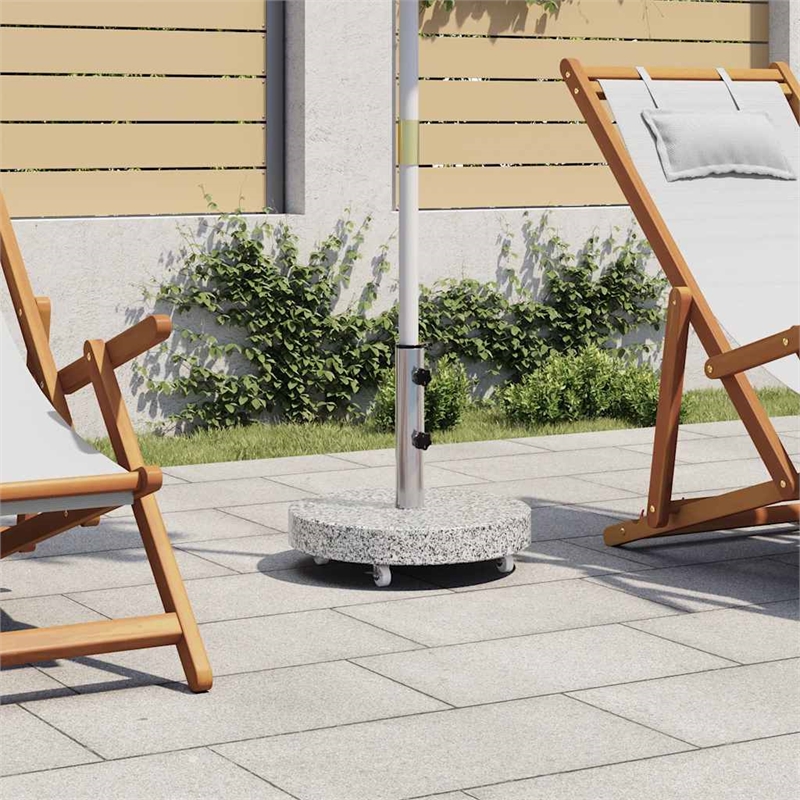 Afuera Living Medium Parasol Base in Gray Granite with Wheels