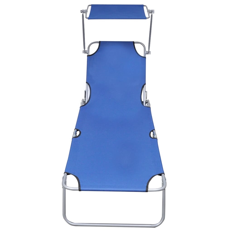 Afuera Living Foldable Sunlounger in Light Blue with Aluminum Frame