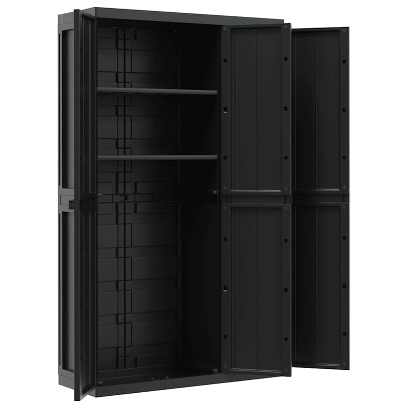 Afuera Living Polypropylene Outdoor Storage Cabinet in Black Matte