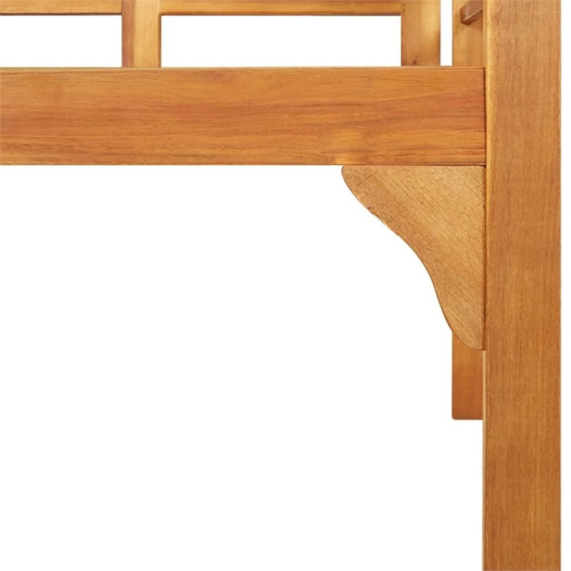 Afuera Living Acacia Wood Ergonomic Garden Bench in Natural Brown