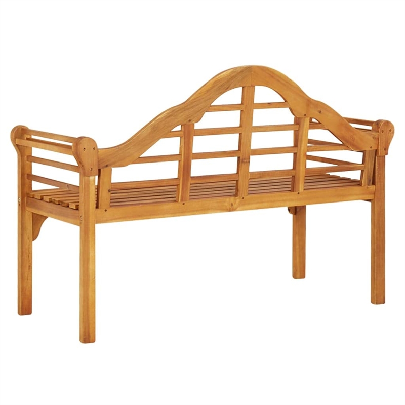 Afuera Living Acacia Wood Ergonomic Garden Bench in Natural Brown