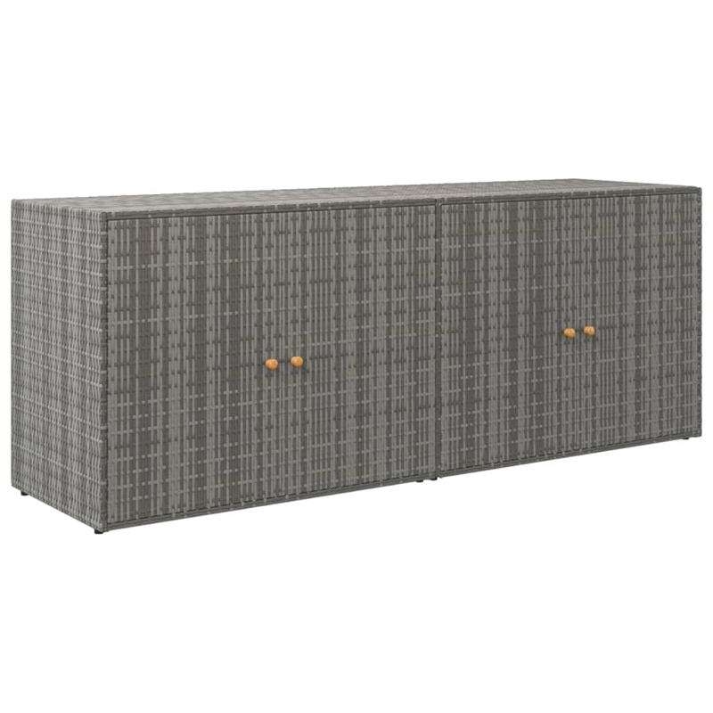 Afuera Living Outdoor Storage Cabinet with Rattan and Steel in Gray
