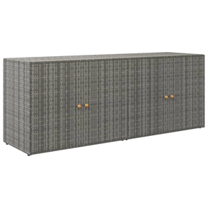 Afuera Living Outdoor Storage Cabinet with Rattan and Steel in Gray