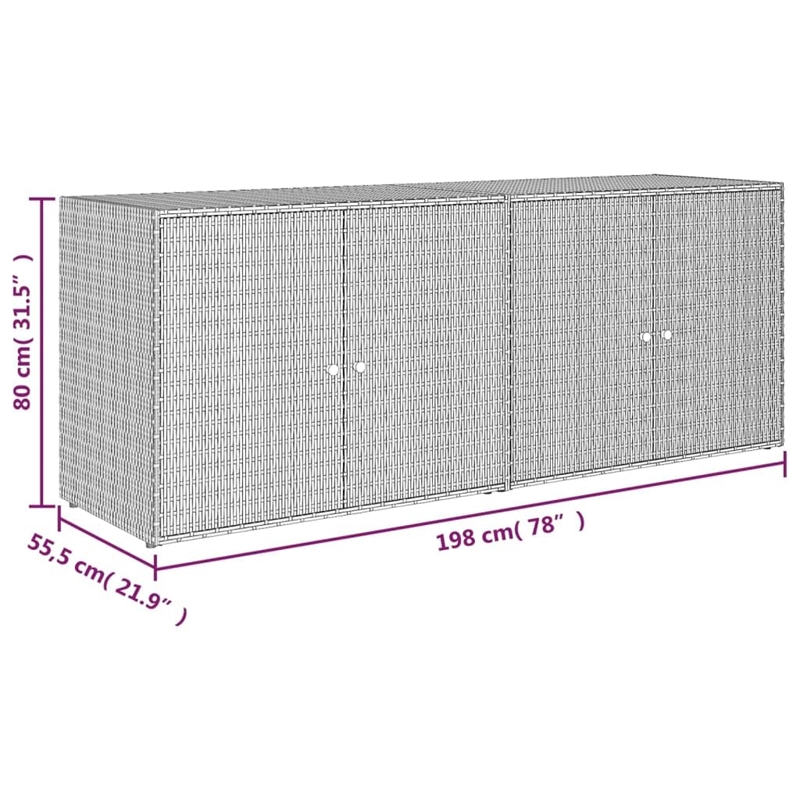 Afuera Living Outdoor Storage Cabinet with Rattan and Steel in Gray