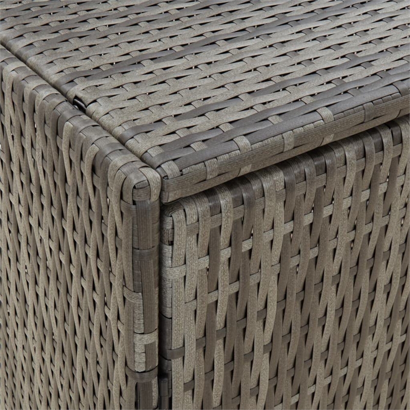 Afuera Living Outdoor Storage Cabinet with Rattan and Steel in Gray