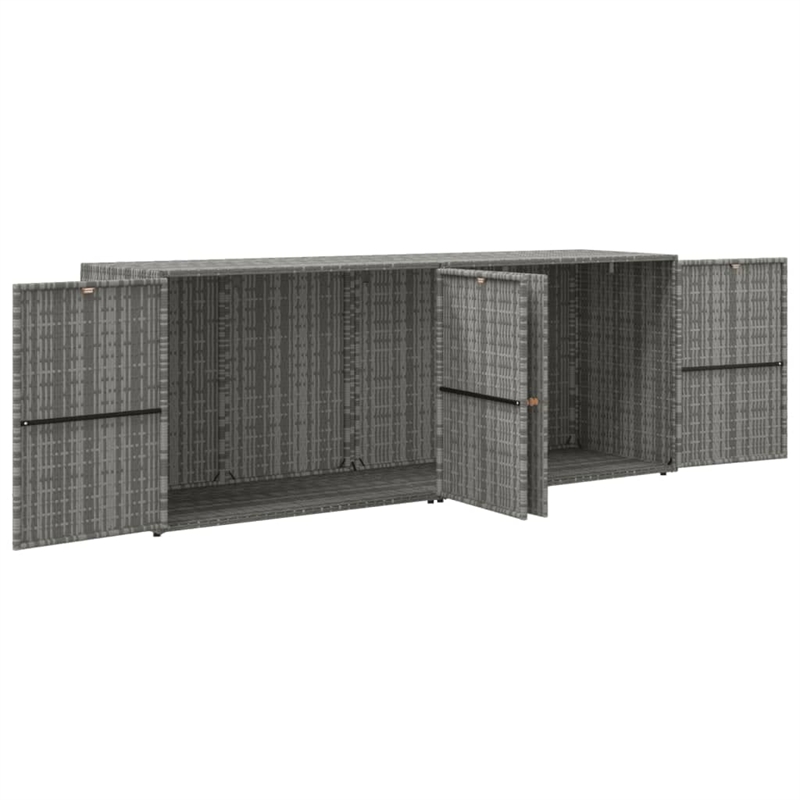 Afuera Living Outdoor Storage Cabinet with Rattan and Steel in Gray