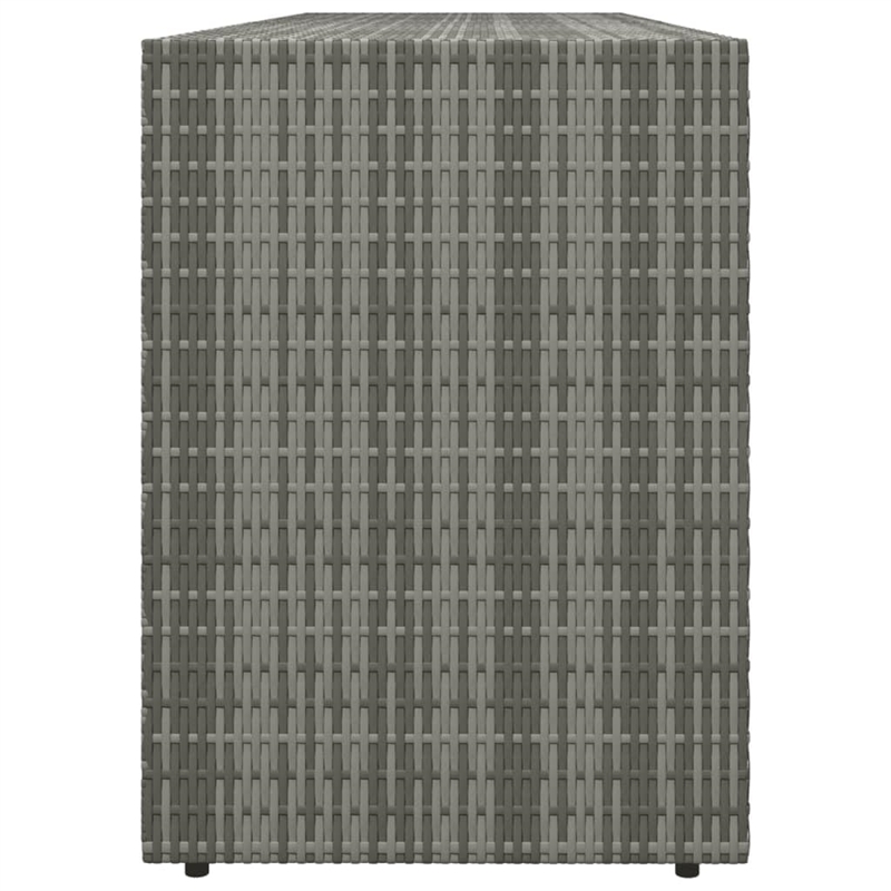 Afuera Living Outdoor Storage Cabinet with Rattan and Steel in Gray