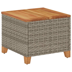 Afuera Living Modern Square Garden Table in Gray and Brown