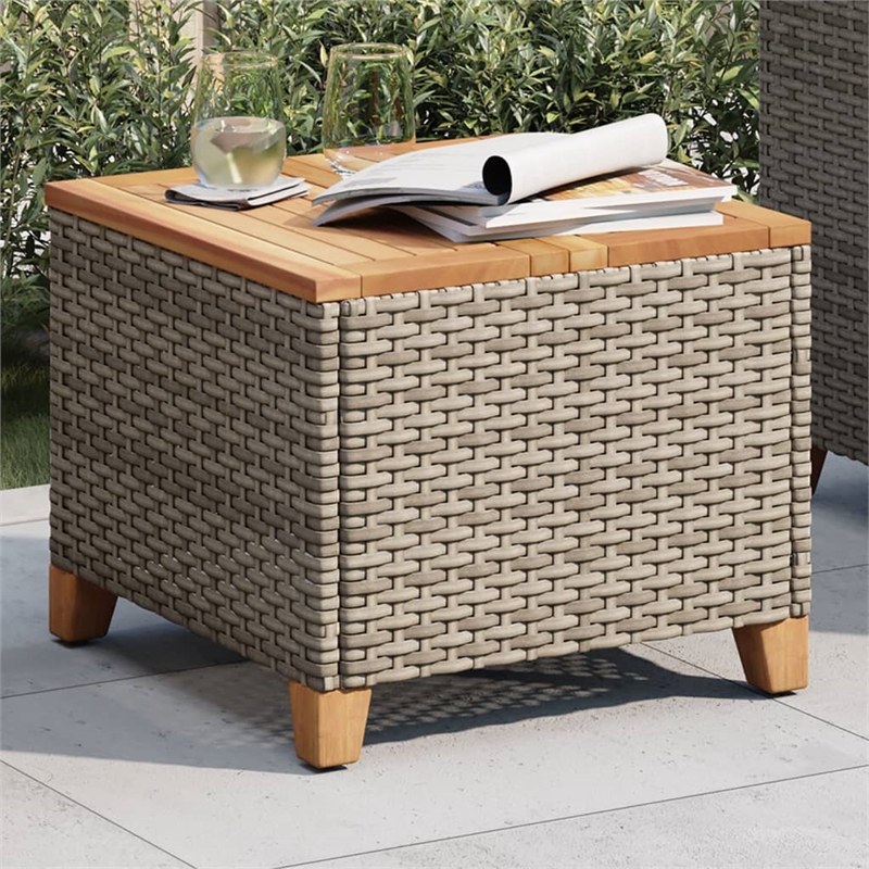 Afuera Living Modern Square Garden Table in Gray and Brown