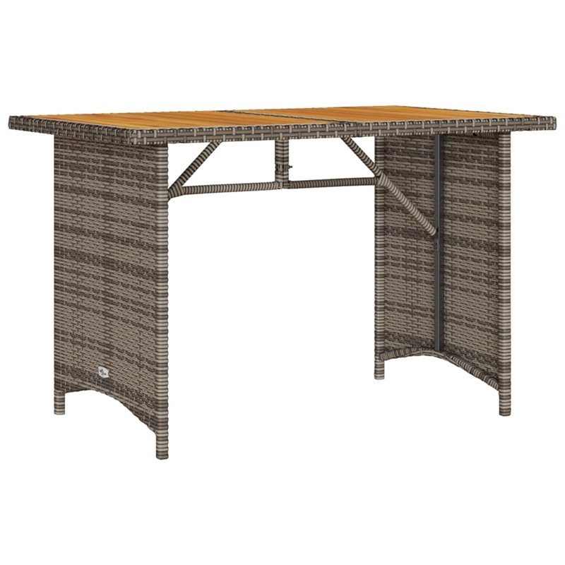 Afuera Living PE Rattan Garden Dining Table in Gray