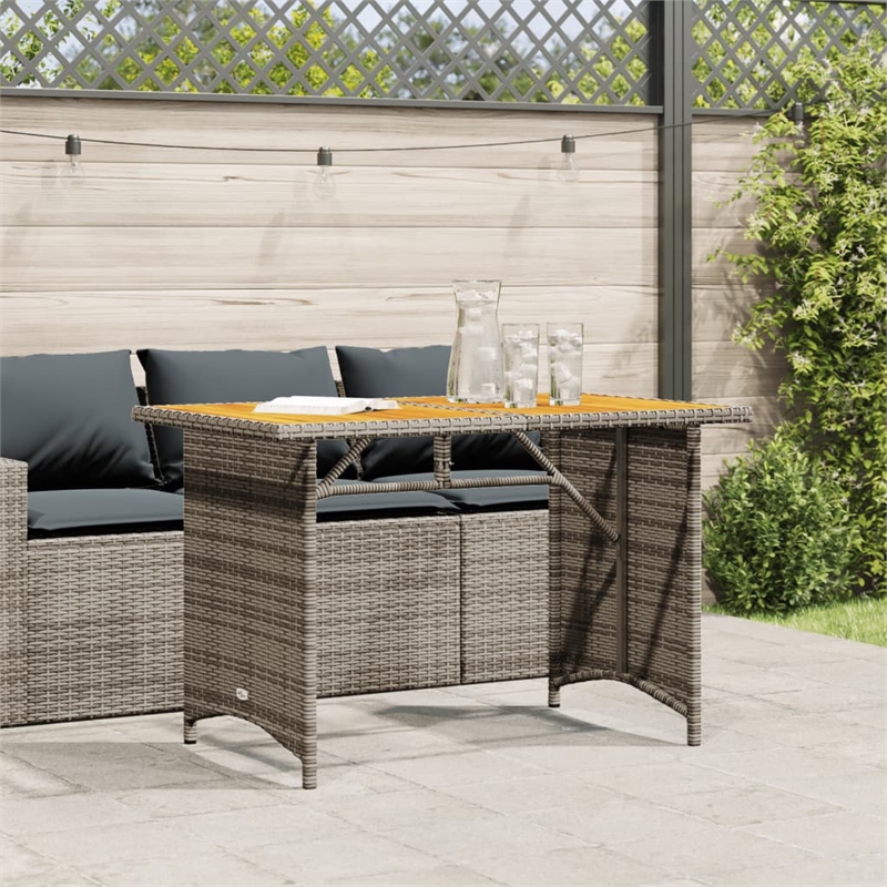 Afuera Living PE Rattan Garden Dining Table in Gray