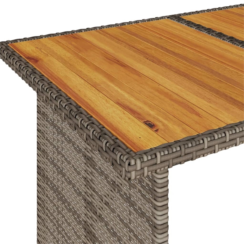 Afuera Living PE Rattan Garden Dining Table in Gray