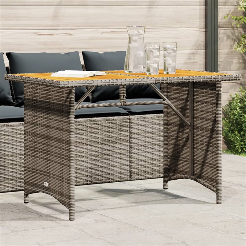 Afuera Living PE Rattan Garden Dining Table in Gray
