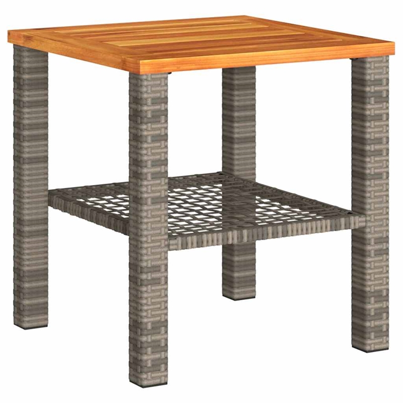 Afuera Living Square Garden Coffee Table in Gray and Brown