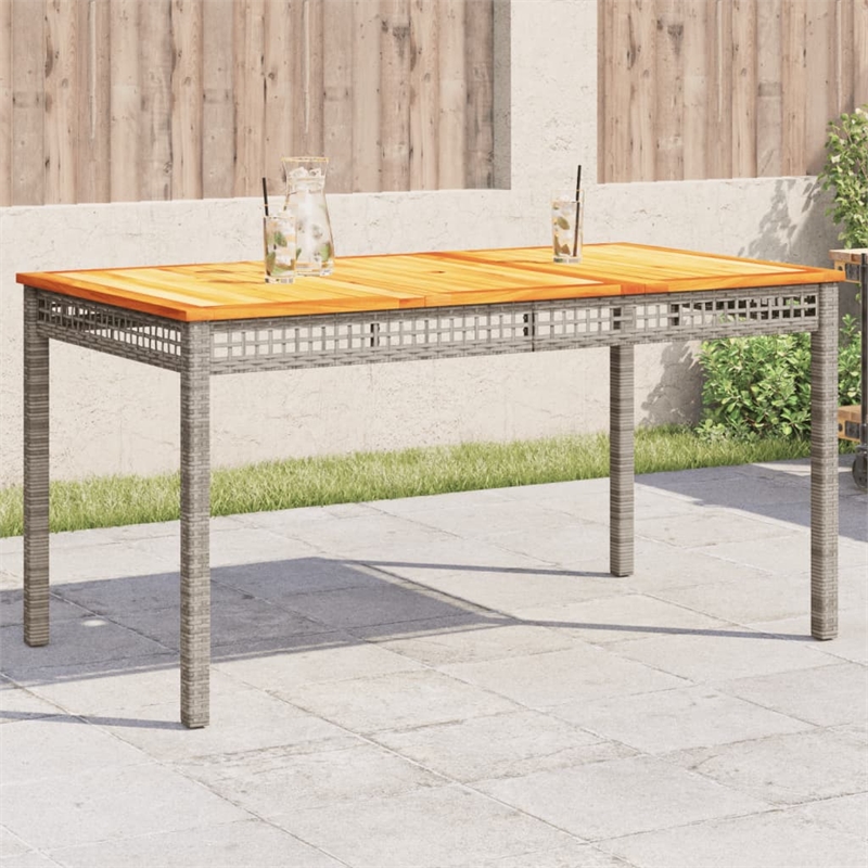 Afuera Living Rectangular Outdoor Dining Table in Gray and Brown