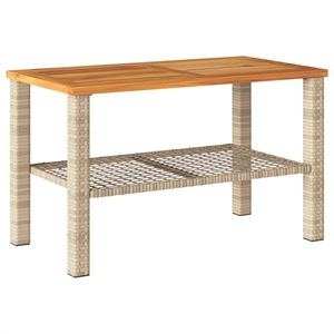 Afuera Living Garden Dining Table in Beige and Brown with Acacia Wood Top
