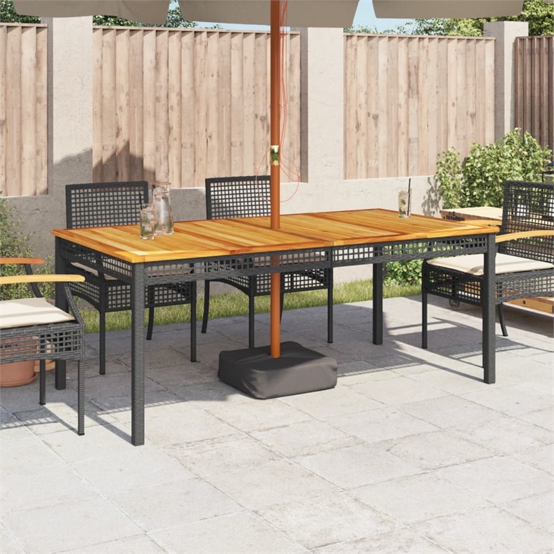 Afuera Living Acacia Wood Garden Dining Table in Black and Brown