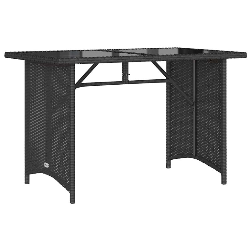 Afuera Living Tempered Glass Garden Dining Table in Black