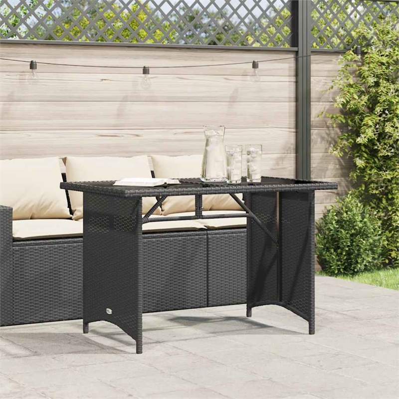 Afuera Living Tempered Glass Garden Dining Table in Black